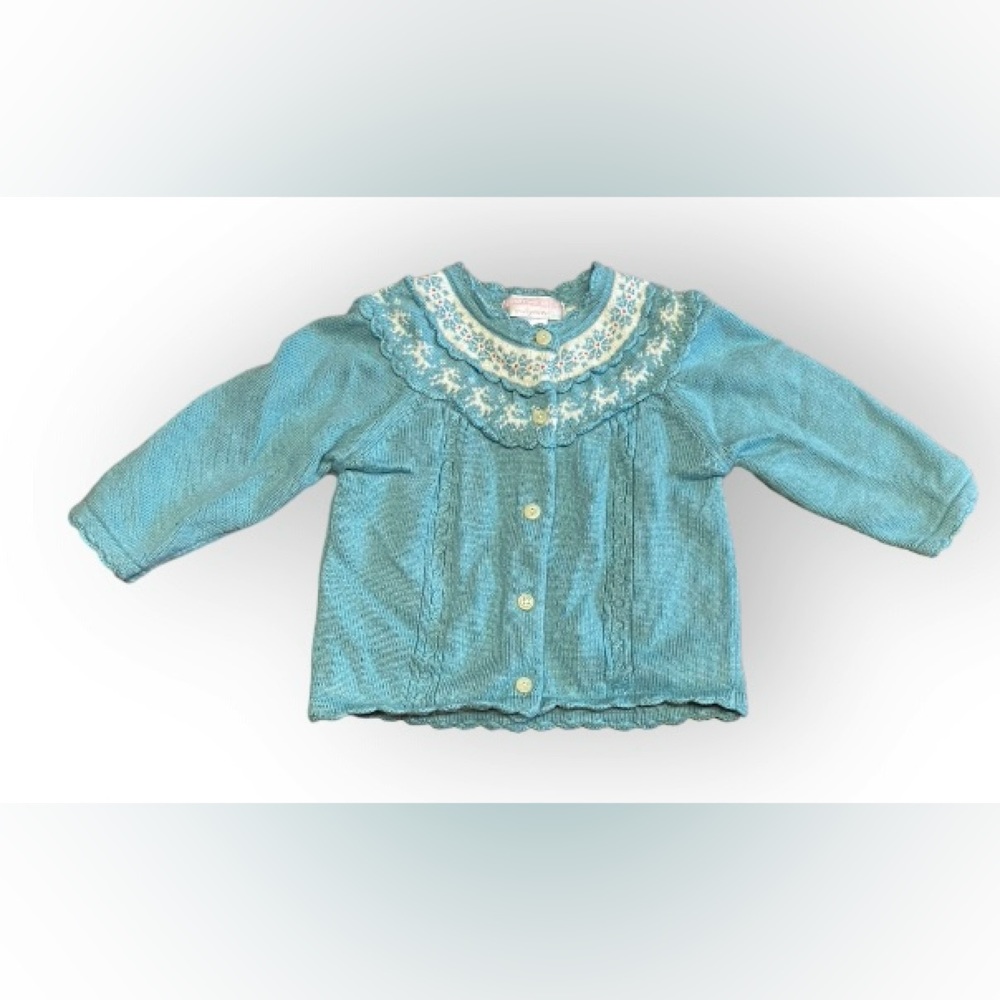EUC Janie & Jack Deer Sweater SZ 6-12 Months 10% rabbit hair